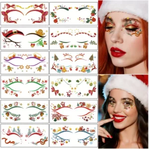 tatouage temporaire blush flocons joues douceur hiver fête visage waterproof