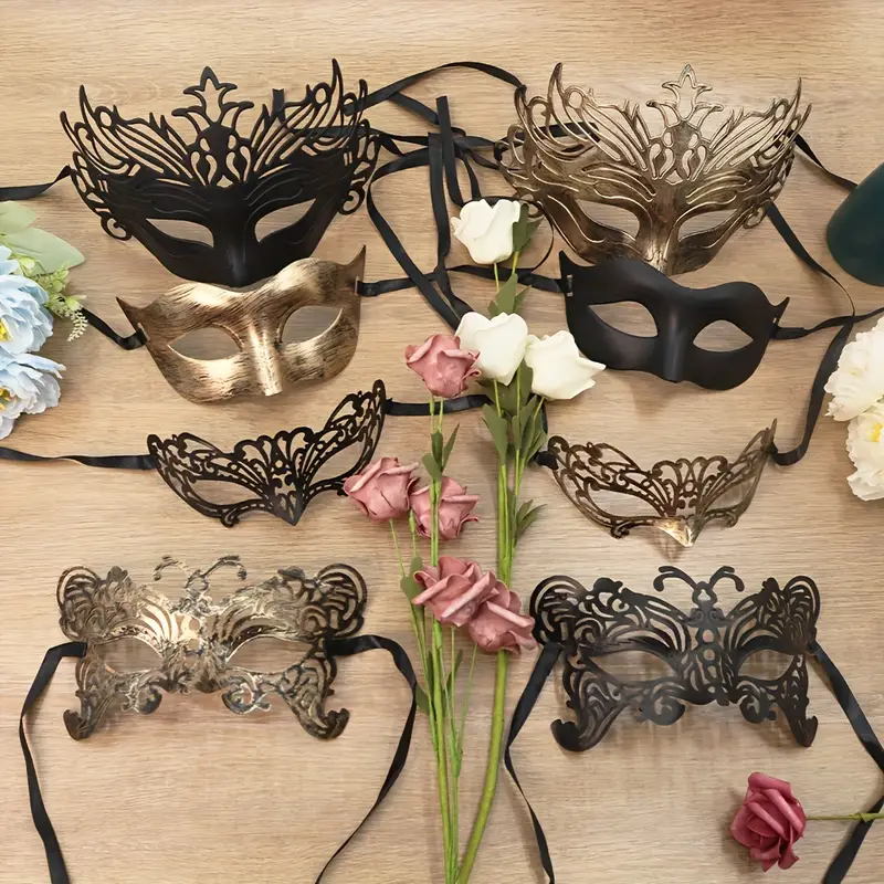 masque demi-visage vintage pack 16 accessoires fête réveillon club chic