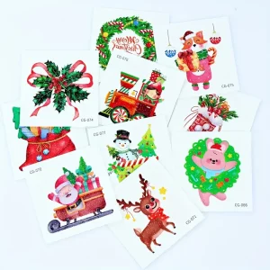 tatouage temporaire déco noël fun glitter cadeau sapin animal doré saison