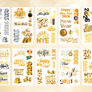 tatouage temporaire champagne doré bulle luxe nouvel an club rooftop accessoires fête