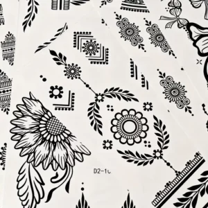 tatouage temporaire mandala noir floral artistique waterproof fête accessoire peau