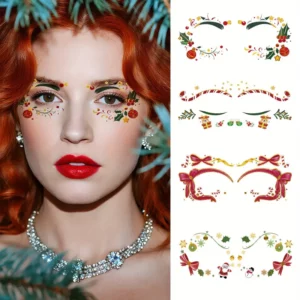 tatouage temporaire flocon glitter scandinave chic corps visage fêtes