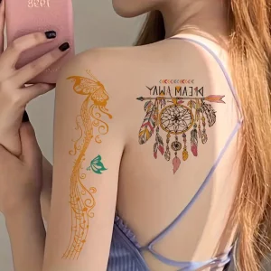 tatouage temporaire arabesque métallisées or argent chic waterproof poignet cheville