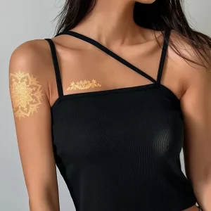 tatouage temporaire or motif unique waterproof élégant accessoire soirée festival peau