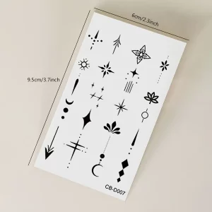 tatouage temporaire étoile chic durable waterproof 12-14 jours cadeau fête Y2K