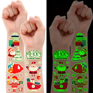 coffret tatouages temporaires noël phosphorescent glow lumineux cadeau femme famille secret santa