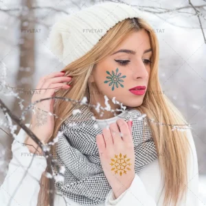 tatouage temporaire flocon neige classique cadeau femme maman Secret Santa Noël fête