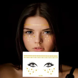 tatouage temporaire fleurs métalliques or argent bras décolleté fête club instagram