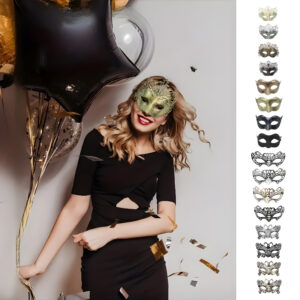 masque demi-visage blanc photocall groupe nouvel an fête souvenir