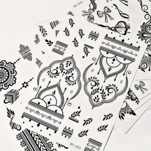 tatouage temporaire grande fleur noir bohème waterproof épaule bras cheville look unique