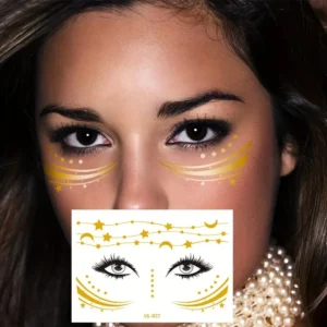 tatouage temporaire freckles dorés argentés métallisés visage club party réveillon glow
