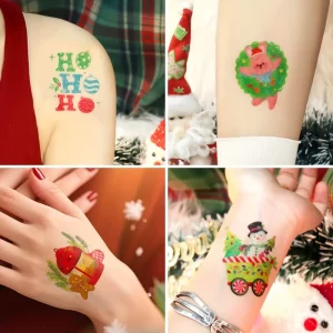 tatouage temporaire étoile brillante père noël paillettes look festif soirée