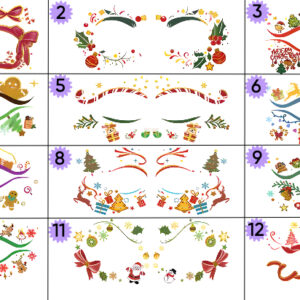 Fêtes Élégantes – Tatouages Noël glitter élégants