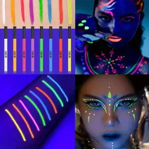 kit maquillage festival 8 couleurs eyeliner waterproof lavable crayon couleur intense soirée