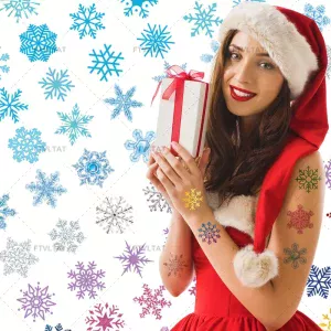 tatouage temporaire flocon de neige couleur coffret Noël cadeau original femme DIY fête