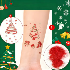 tatouage pochoirs noël motifs sapin renne flocon bonhomme neige cadeau original