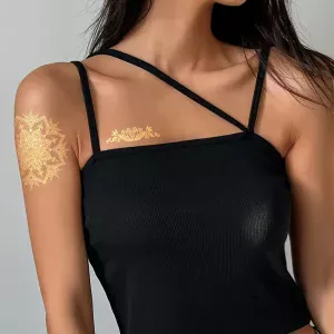 tatouage temporaire or motif unique waterproof élégant accessoire soirée festival peau