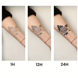 Detail tatouage Sakura Nami Vagues et Fleurs phmres - Tatouage temporaire style japonais - Style japonais authentique