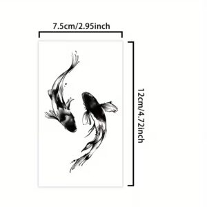 Detail du tatouage Nishikigoi Duo: Tatouage temporaire de qualite japonaise, motifs artistiques