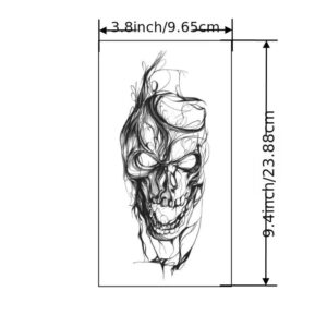 Detail du tatouage Skull Inferno: Tatouage temporaire de qualite japonaise, motifs artistiques
