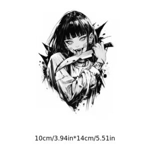 Detail du tatouage Yandere Blade: Tatouage temporaire de qualite japonaise, motifs artistiques