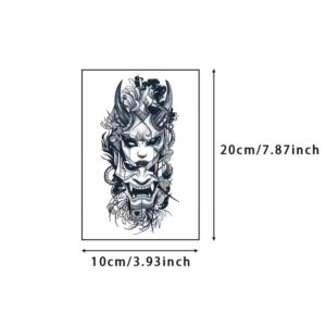Dimensions tatouage Tengu Fury Le Dmon Floral - Guide taille et emplacements recommandes
