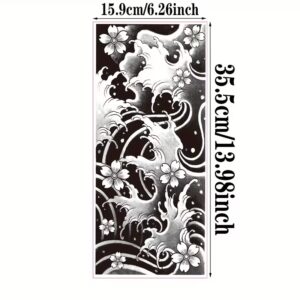 Dimensions tatouage Sakura Nami Vagues et Fleurs phmres - Guide taille et emplacements recommandes